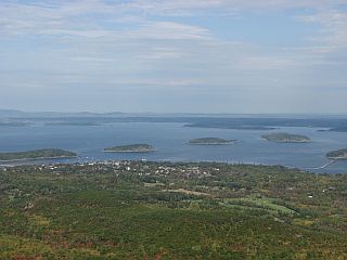 Bar Harbor From Top Of Cadillac Mountain