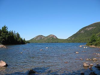 The Bubbles as seen from Jordan Pond Teahouse Lawn